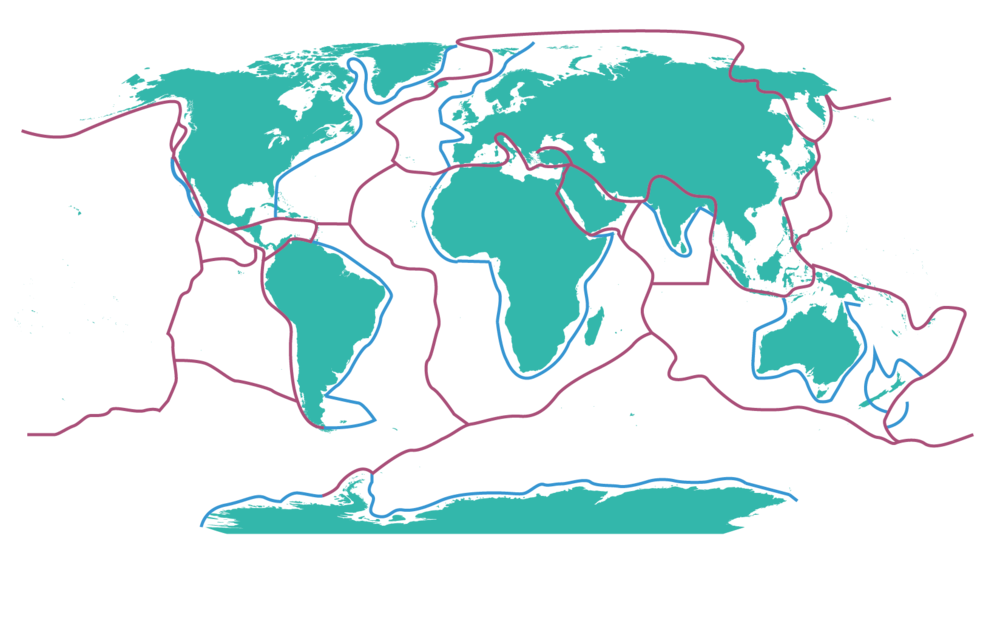 Carte des marges passives et actives