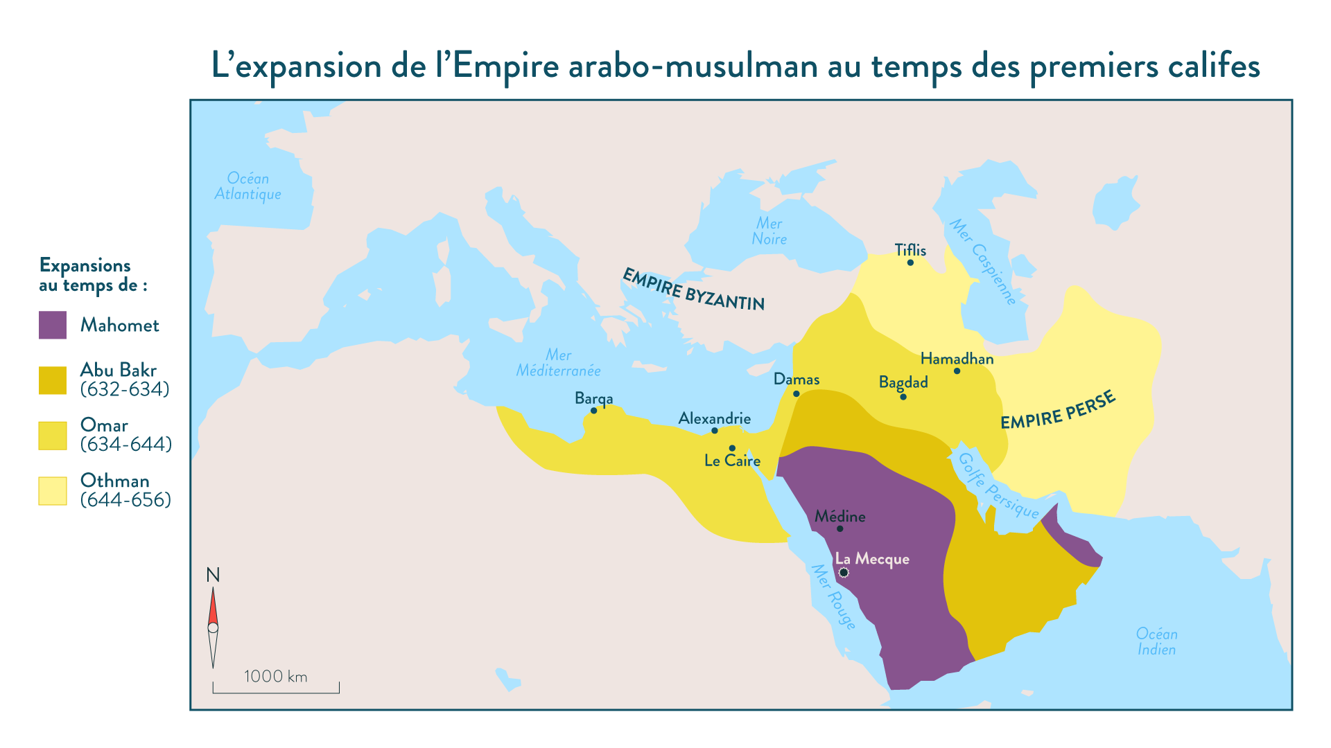 L’Empire arabo-musulman au temps des premiers califes-Histoire-5e