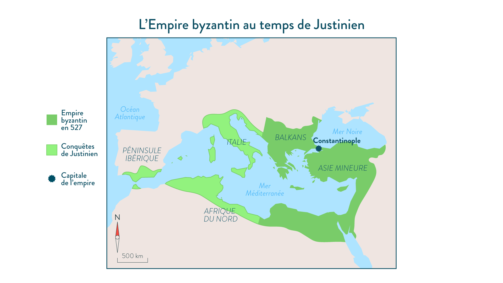 L’Empire byzantin au temps de Justinien-histoire-5e