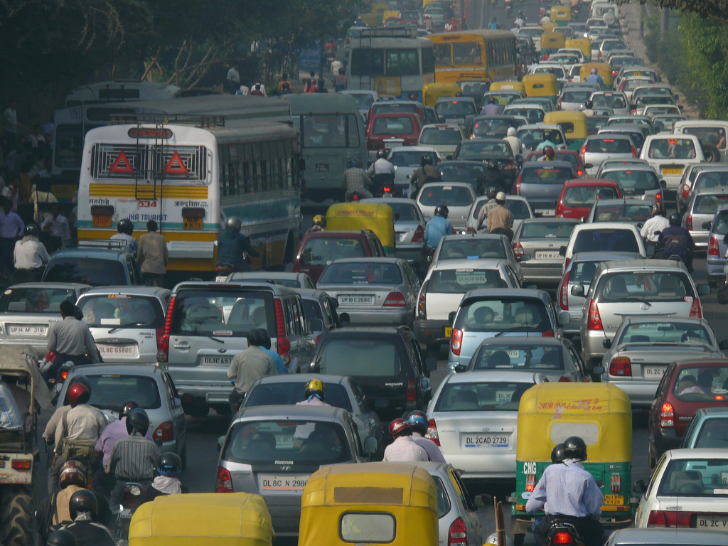 Une rue de Delhi (25 millions d’habitants) en Inde © NOMAD