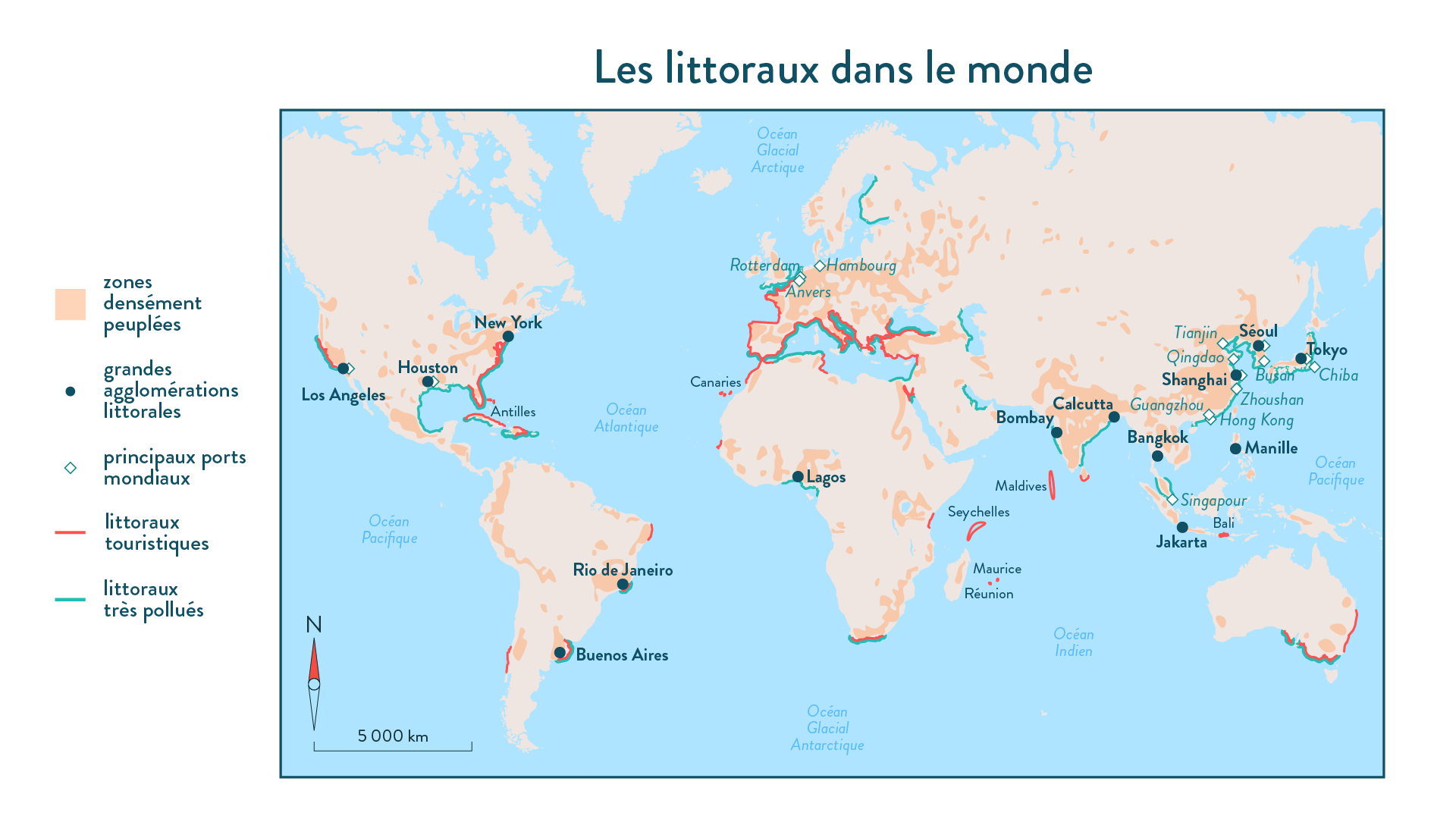 Les littoraux dans le monde - geographie - 6e