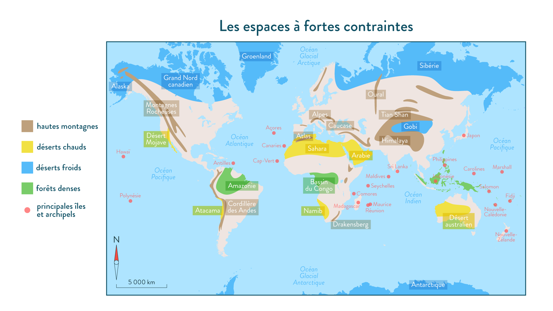 Les espaces à fortes contraintes-géographie-6e