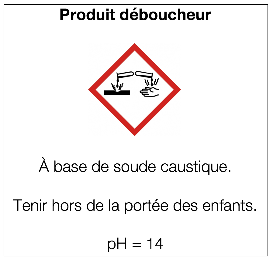 étiquette produit déboucheur