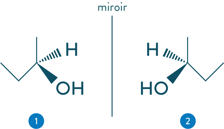 Représentation en miroir molécule butan-2-ol-physique-chimie-terminale-s-schoolmouv
