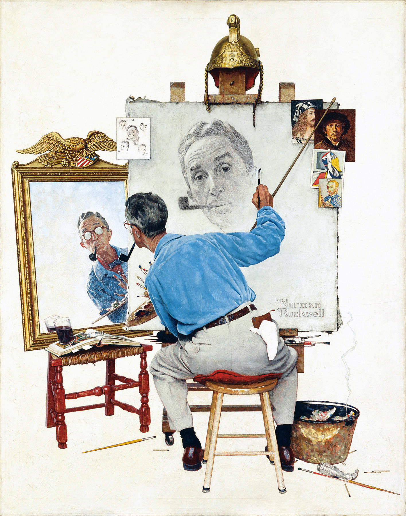 Triple autoportrait, Norman Rockwell, 1960 exercice littérature terminale